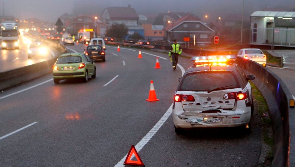 Retención por un accidente en Huesca