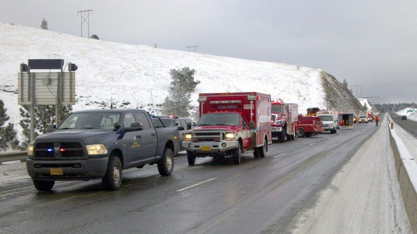 Aparatoso accidente de autob&uacute;s en Oregon