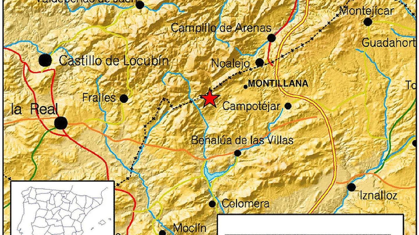 El lugar del terremoto entre Granada y Jaén El lugar del terremoto entre Granada y Jaén