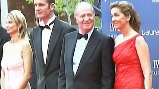 I&ntilde;aki Urdangar&iacute;n con el rey, Corinna y la infanta Cristina en 2004