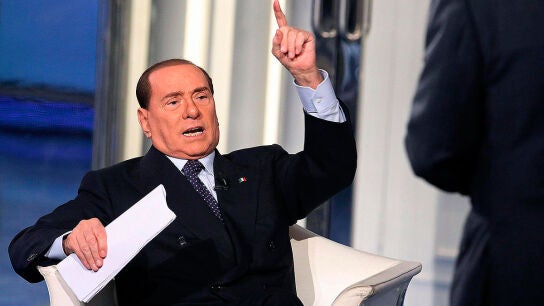 Silvio Berlusconi en un debate en televisi&oacute;n