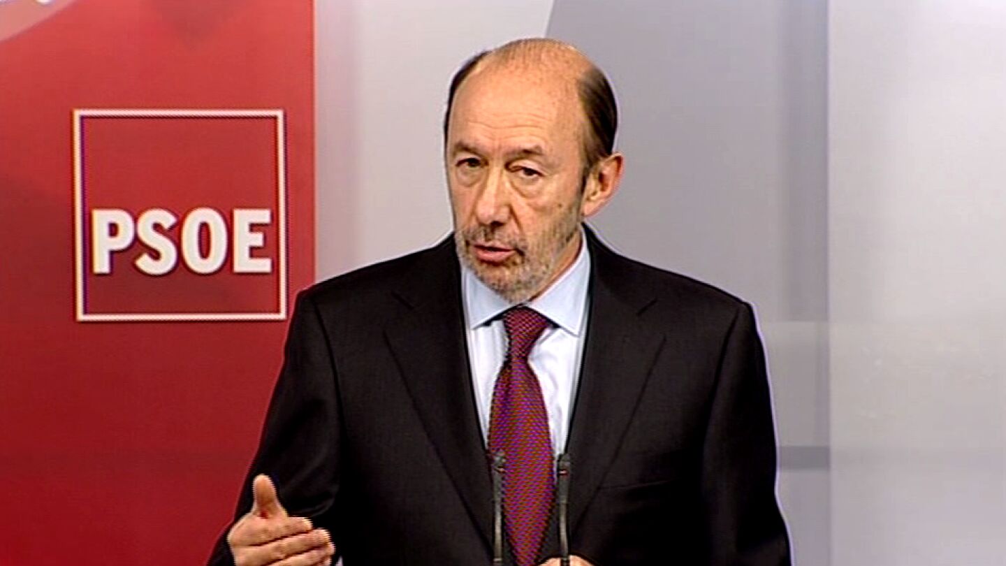 El l&iacute;der del PSOE, Alfredo P&eacute;rez Rubalcaba