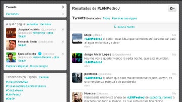 El hastag #L6NPedroJ, trending topic
