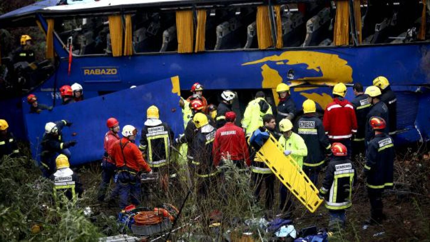 Grave accidente de un autob&uacute;s en Portugal