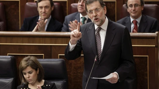 El presidente del Gobierno, Mariano Rajoy, junto a la vicepresidenta El presidente del Gobierno, Mariano Rajoy, junto a la vicepresidenta