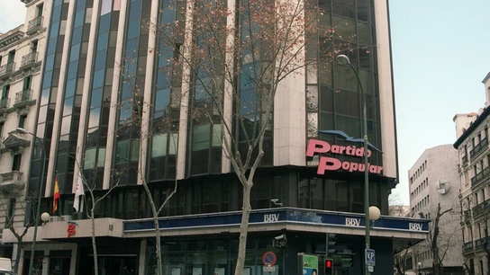 Fachada principal de la sede nacional del PP Fachada principal de la sede nacional del PP