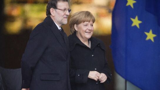 Angela Merkel recibe a Mariano Rajoy en la canciller&iacute;a alemana