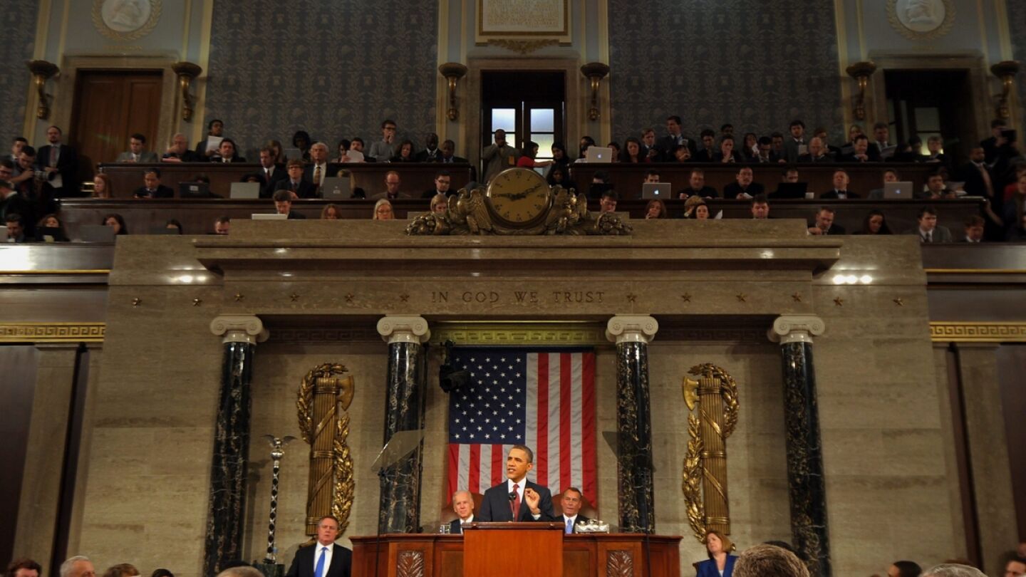 Barack Obama, en su tercer discurso sobre el estado de la uni&oacute;n, hace un a&ntilde;o
