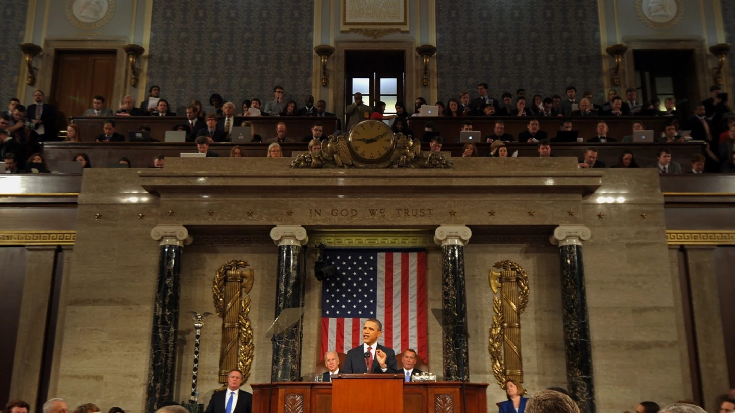 Barack Obama, en su tercer discurso sobre el estado de la unión, hace un año Barack Obama, en su tercer discurso sobre el estado de la unión, hace un año