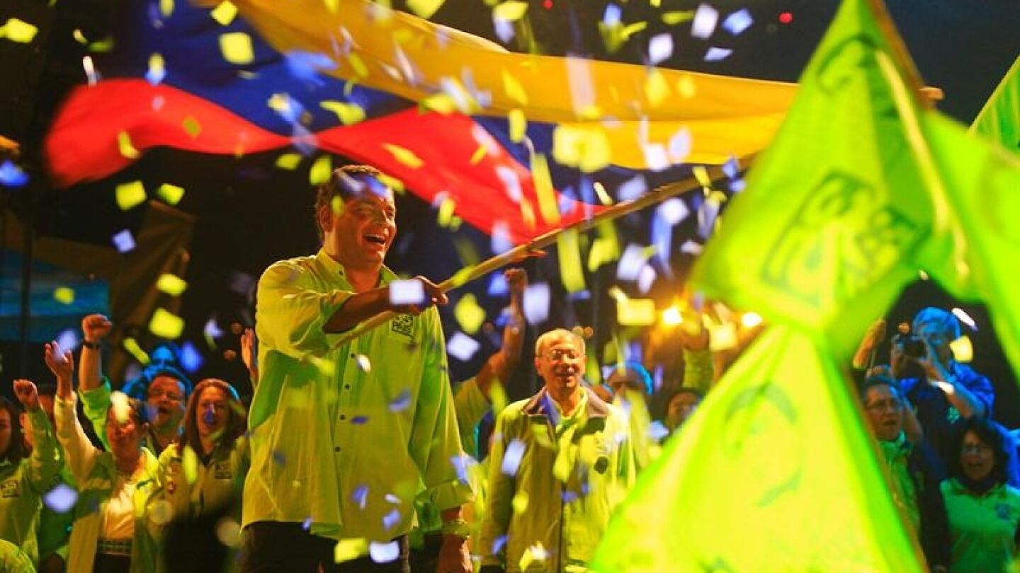 El presidente de Ecuador, Rafael Correa, que se presenta a la reelecci&oacute;n.