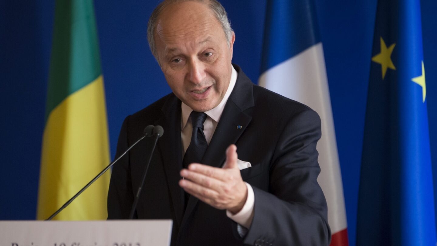 El ministro franc&eacute;s de Asuntos Exteriores, Laurent Fabius, en una rueda de prensa.