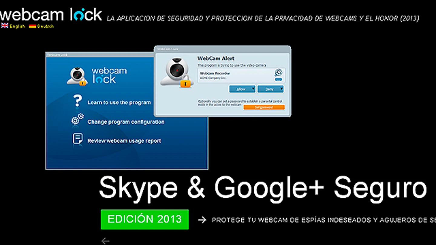 Web de la empresa de ciberseguridad Mywebcamlock.com Web de la empresa de ciberseguridad Mywebcamlock.com