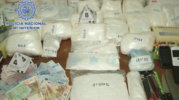 Alijo de droga incautada por la Policía Nacional. 