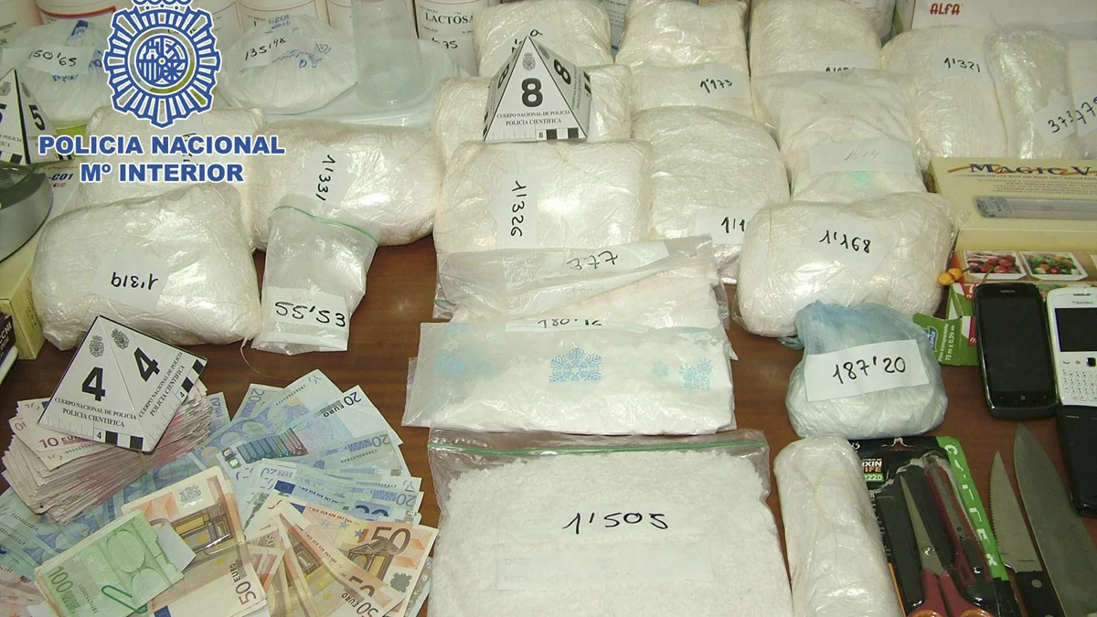 Alijo de droga incautada por la Polic&iacute;a Nacional. 