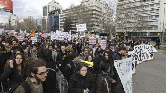 Manifestaciones universitarias contra los recortes