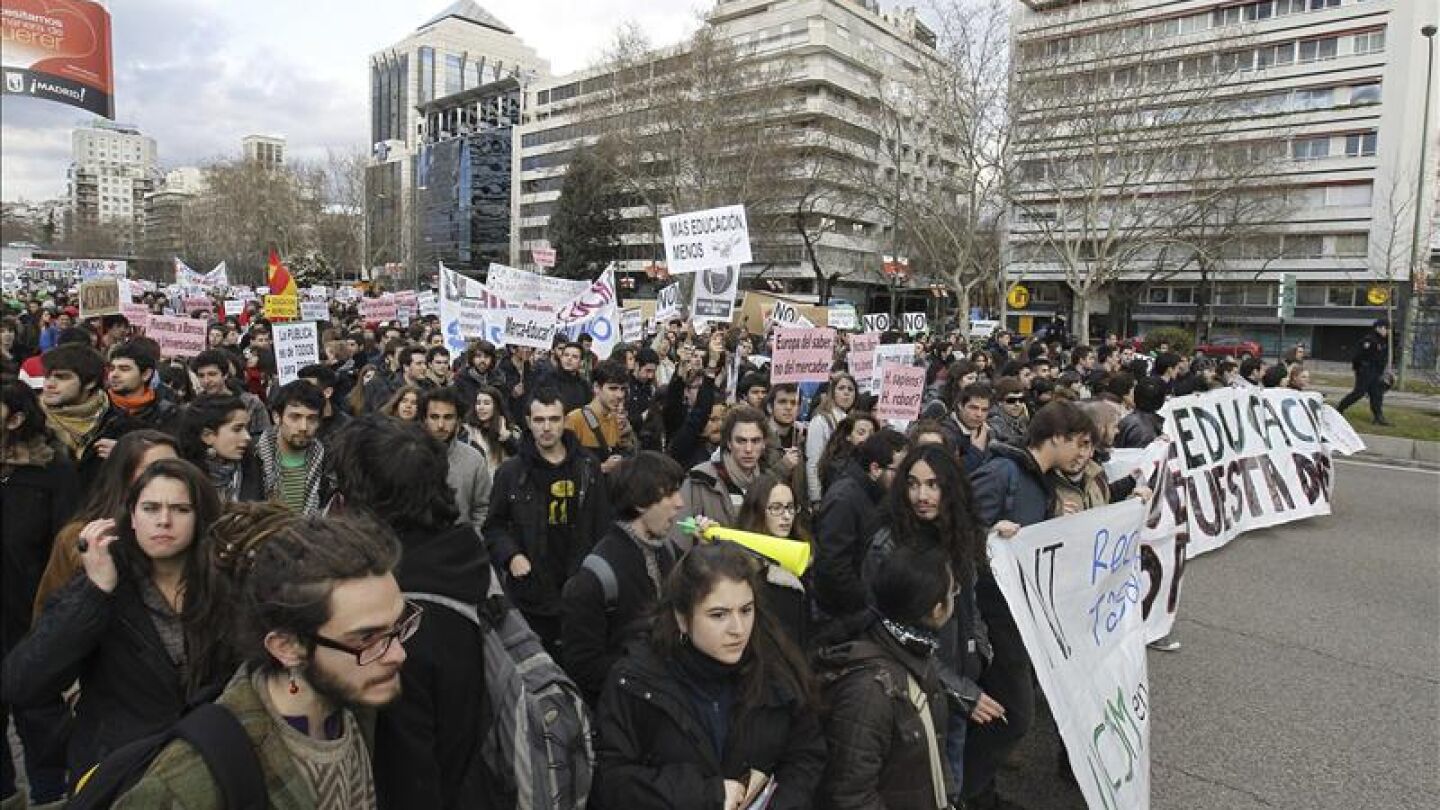 Manifestaciones universitarias contra los recortes