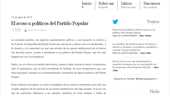 Críticas de Aguirre a los escraches Críticas de Aguirre a los escraches