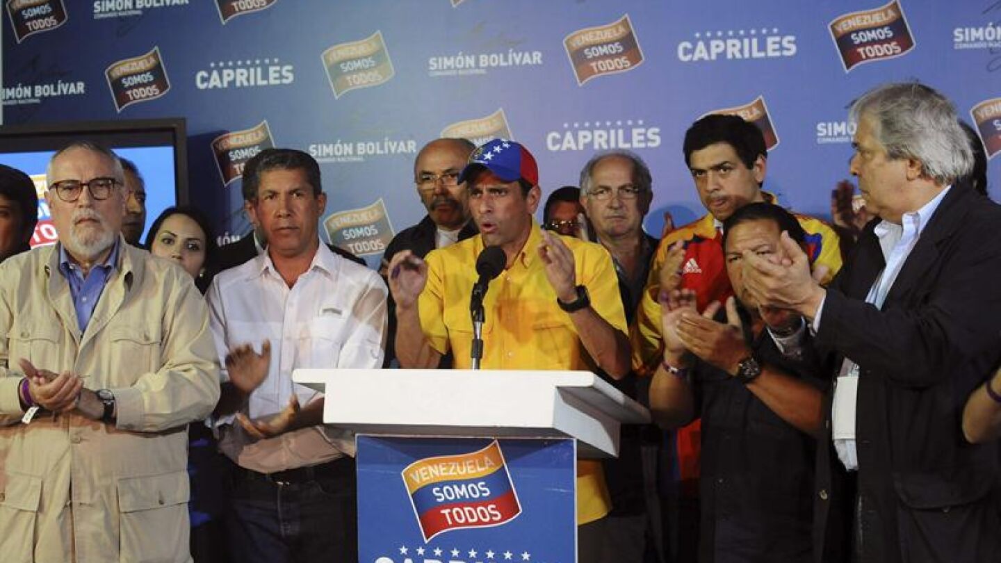 El candidato de la oposici&oacute;n a la Presidencia de Venezuela, Henrique Capriles