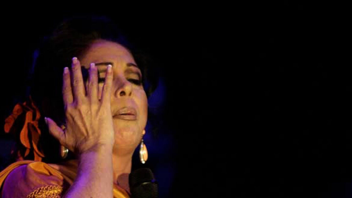 La tonadillera Isabel Pantoja durante una actuaci&oacute;n