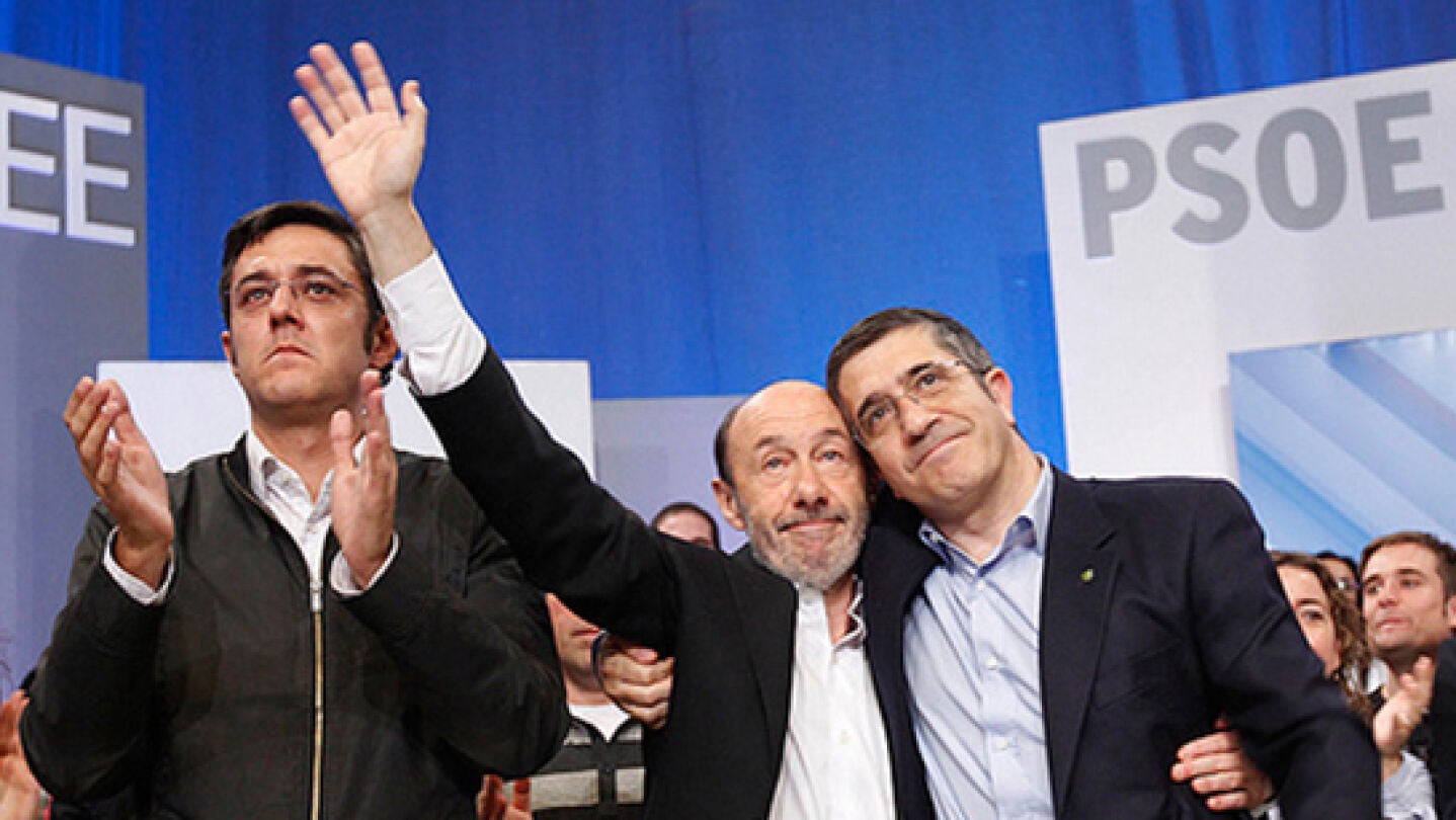 Madina, junto a Rubalcaba y Patxi L&oacute;pez