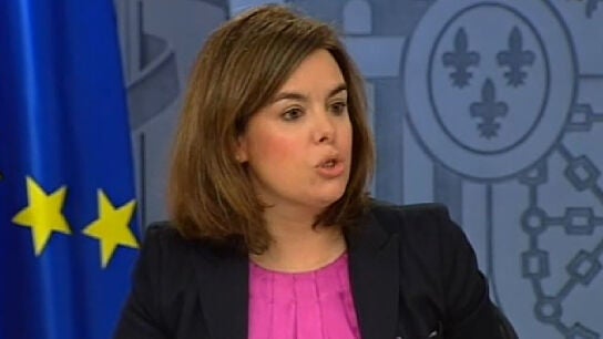 Soraya S&aacute;enz de Santamaria, tras el Consejo de Ministros