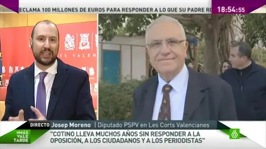 Josep Moreno: "Cotino es un especialista en no dar la cara" Josep Moreno: "Cotino es un especialista en no dar la cara"