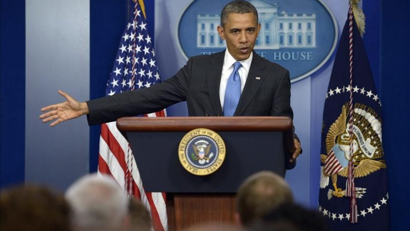 El presidente estadounidense, Barack Obama, durante la rueda de prensa en Washington.