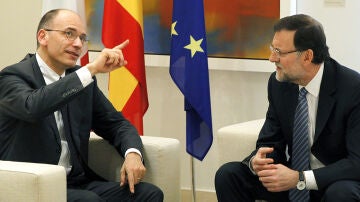 Mariano Rajoy, junto al nuevo primer ministro italiano, Enrico Letta