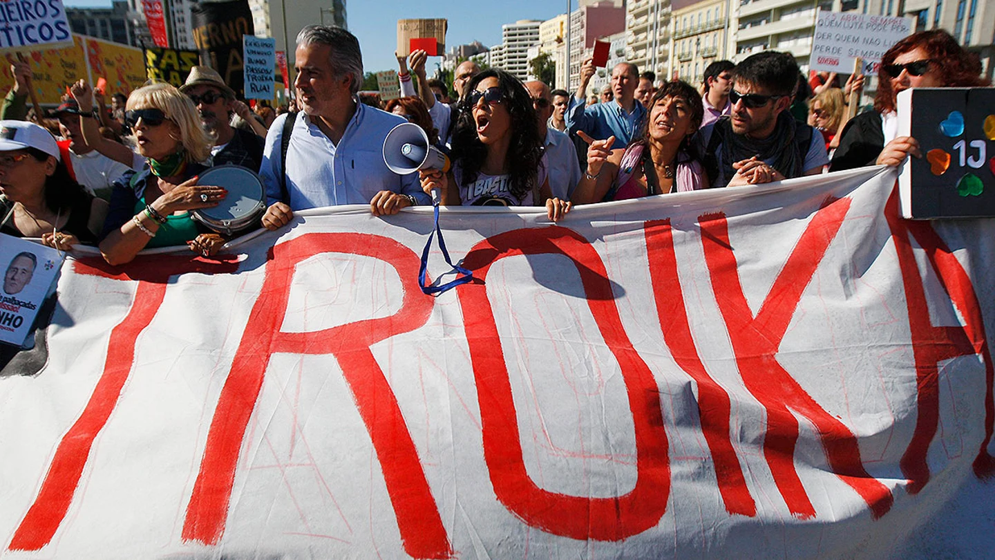 Protestas contra la troika en Lisboa Protestas contra la troika en Lisboa