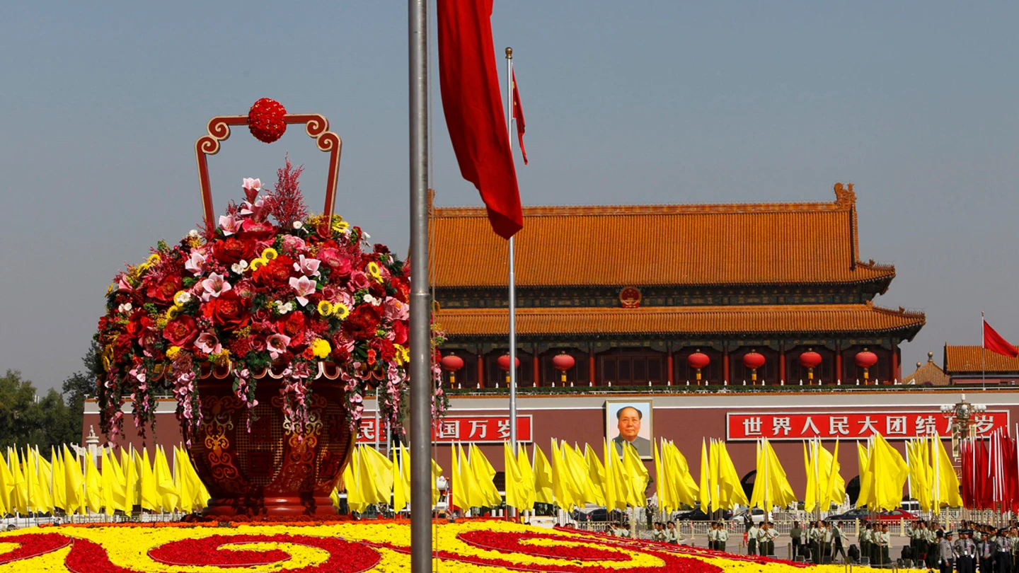 Flores en la Plaza de Tiananmen. Flores en la Plaza de Tiananmen.