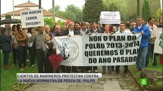 Marineros gallegos protestan contra el nuevo plan de pesca del pulpo impuesto por la Xunta