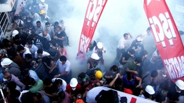 Manifestantes en la Plaza Taksim