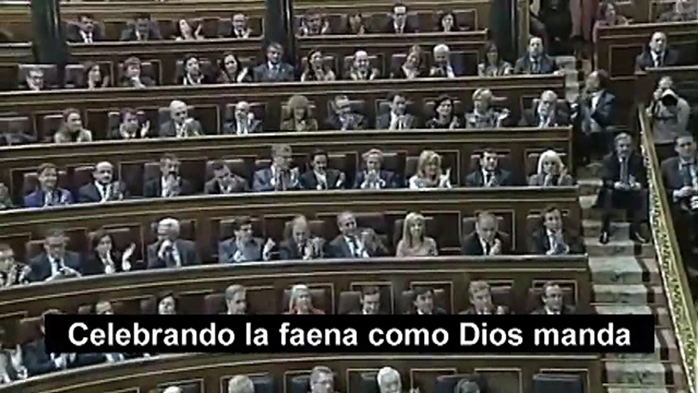 La bancada popular en el vídeo del PSOE La bancada popular en el vídeo del PSOE