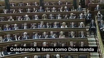 La bancada popular en el vídeo del PSOE