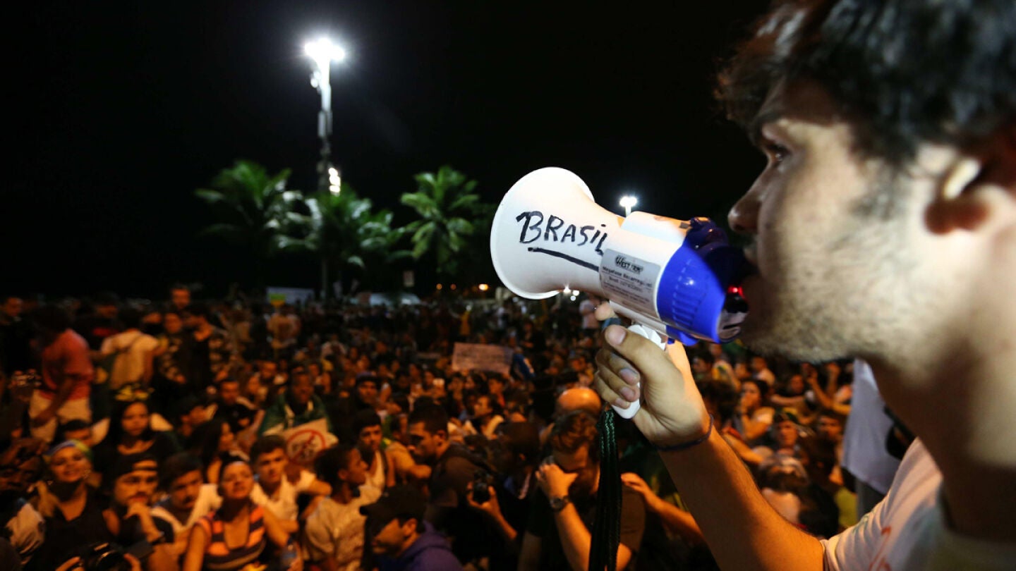 Manifestaci&oacute;n en R&iacute;o de Janeiro, Brasil.