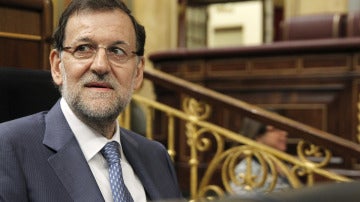 El presidente del Gobierno, Mariano Rajoy, durante la sesión de control al Ejecutivo.