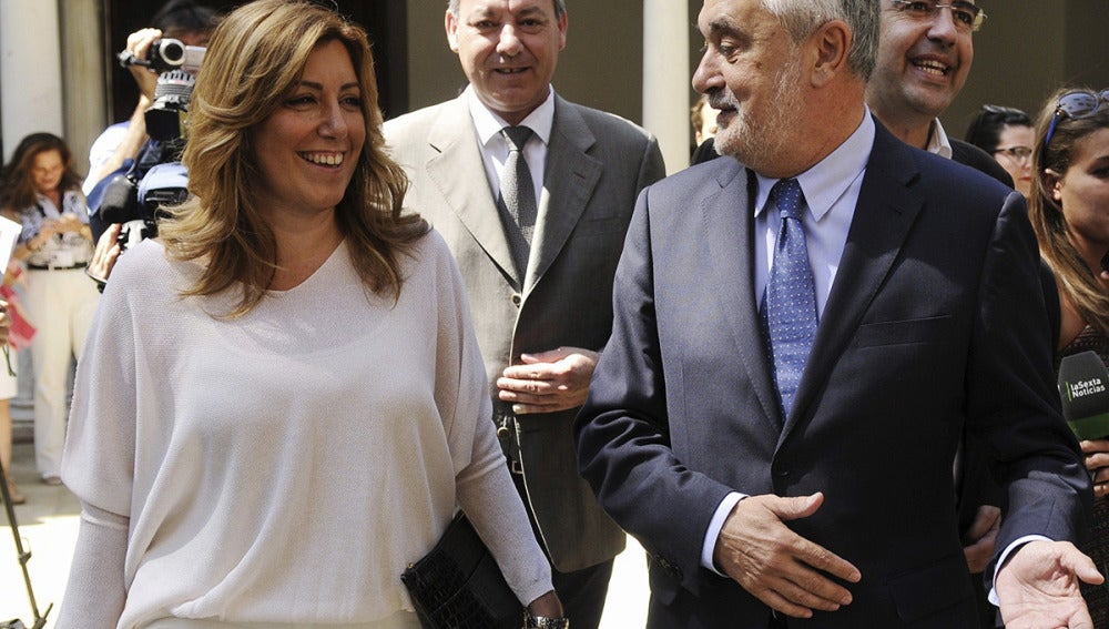 José Antonio Griñán acompañado de la consejera andaluza de la Presidencia e Igualdad, Susana Díaz.