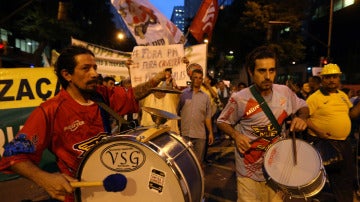 Manifestantes en Brasil
