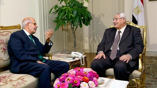 Entrevista que celebraron en El Cairo el presidente interino, Adli Mansour y Mohammed el Baradei Entrevista que celebraron en El Cairo el presidente interino, Adli Mansour y Mohammed el Baradei