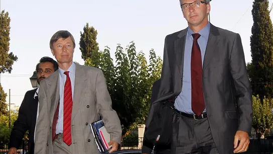 El jefe de la misión del Banco Central Europeo para Grecia, Klaus Masuch, y el de la Comisión Europea, Matthias Morse El jefe de la misión del Banco Central Europeo para Grecia, Klaus Masuch, y el de la Comisión Europea, Matthias Morse