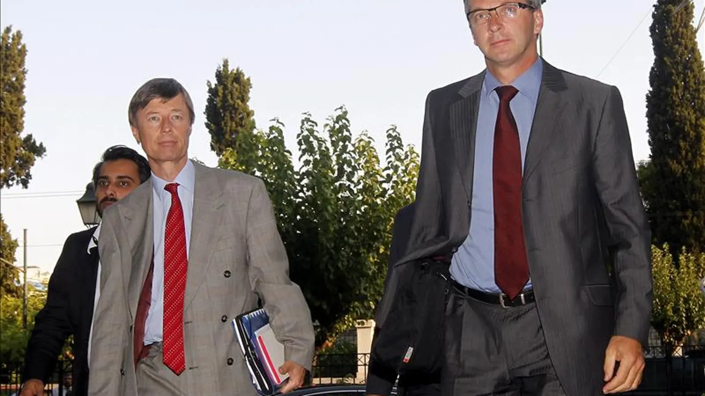 El jefe de la misión del Banco Central Europeo para Grecia, Klaus Masuch, y el de la Comisión Europea, Matthias Morse El jefe de la misión del Banco Central Europeo para Grecia, Klaus Masuch, y el de la Comisión Europea, Matthias Morse