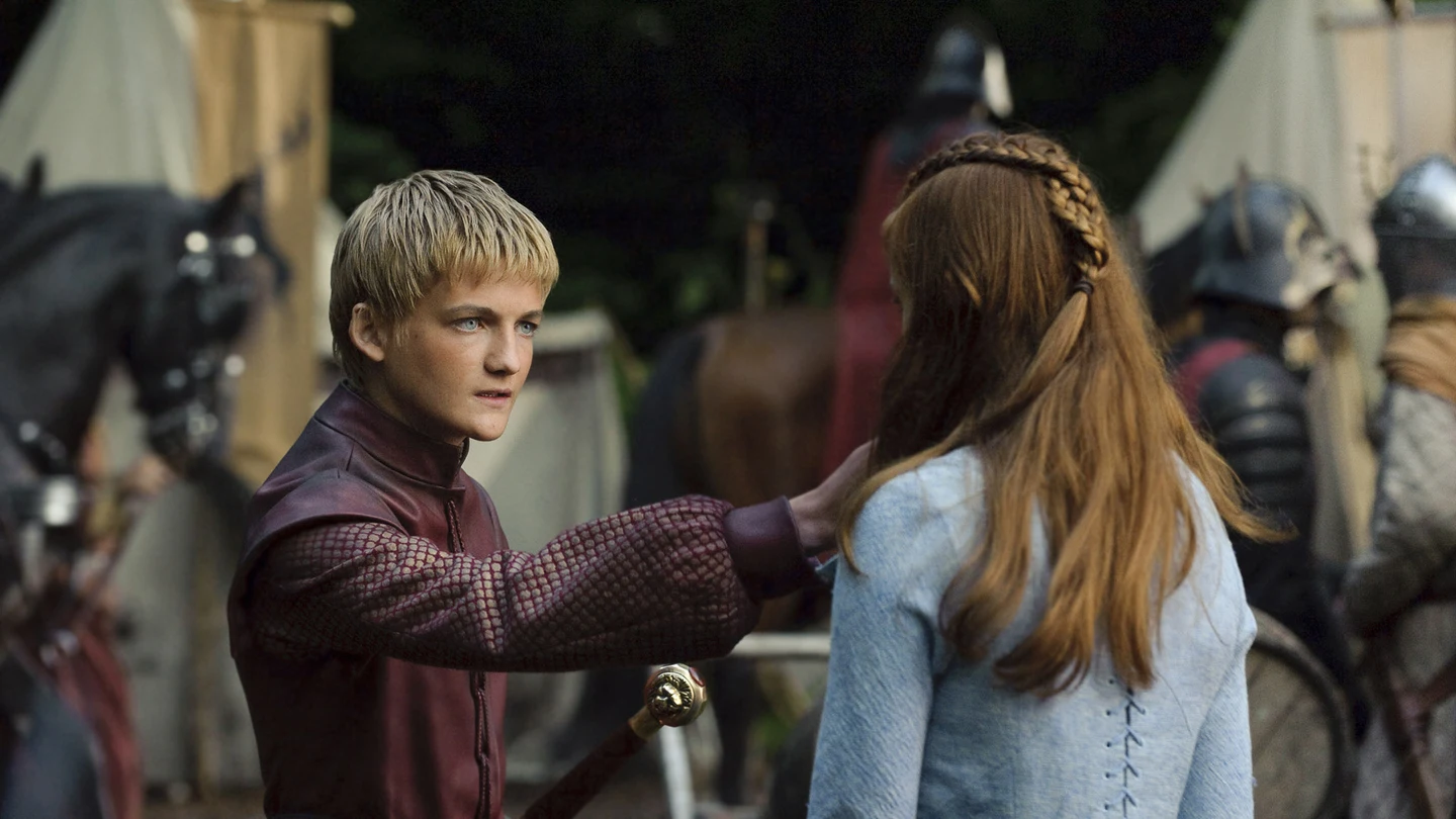 Joffrey Baratheon, en una escena con Sansa Stark Joffrey Baratheon, en una escena con Sansa Stark