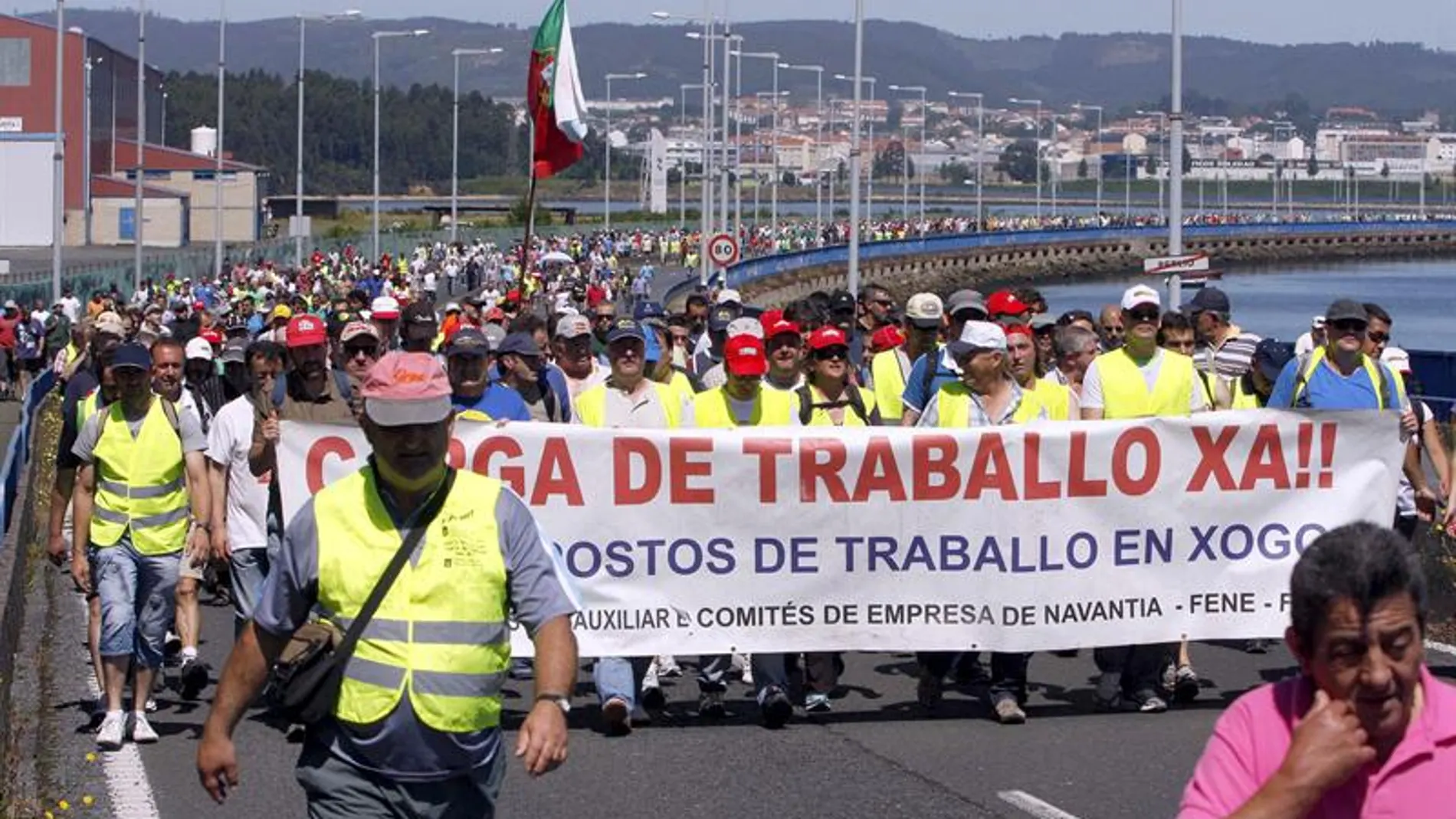 Manifestación a en contra de devolver las ayudas de los astilleros