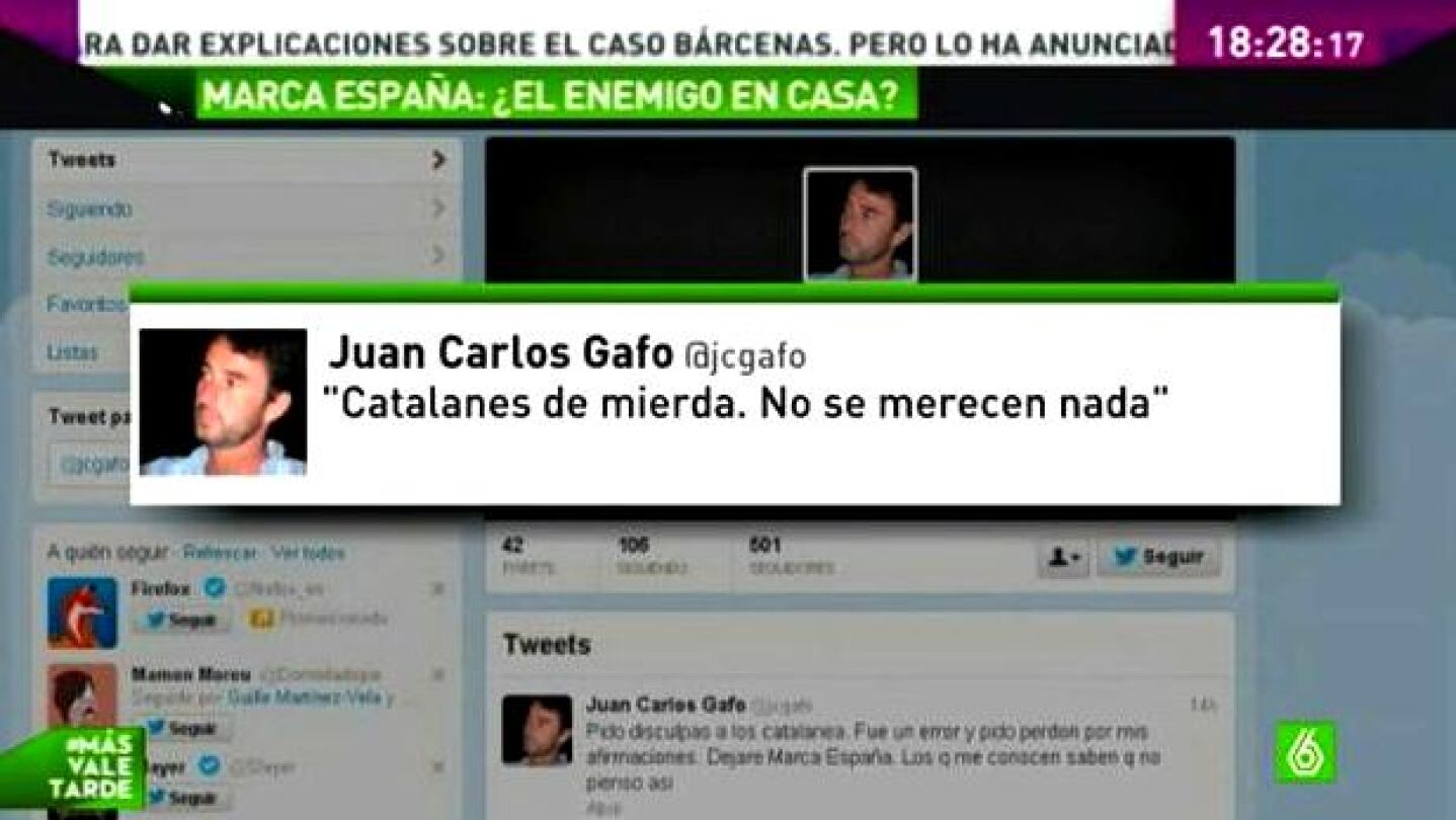 Tuit de Juan Carlos Gafo