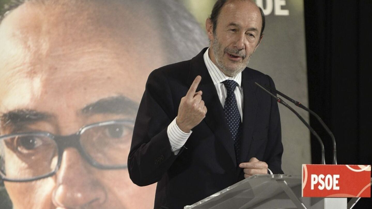 Alfredo P&eacute;rez Rubalcaba en Valladolid durante un acto