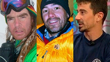 Los montañeros Xevi Gomez, Abel Alonso y Álvaro Paredes