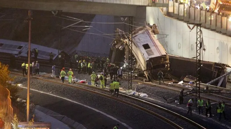 Accidente de tren cerca de Santiago de Compostela