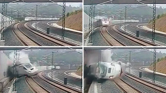 Secuencia del accidente de tren en Santiago Secuencia del accidente de tren en Santiago