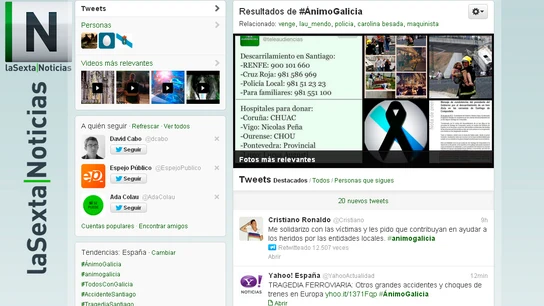 Las redes sociales muestran su apoyo a las víctimas Las redes sociales muestran su apoyo a las víctimas