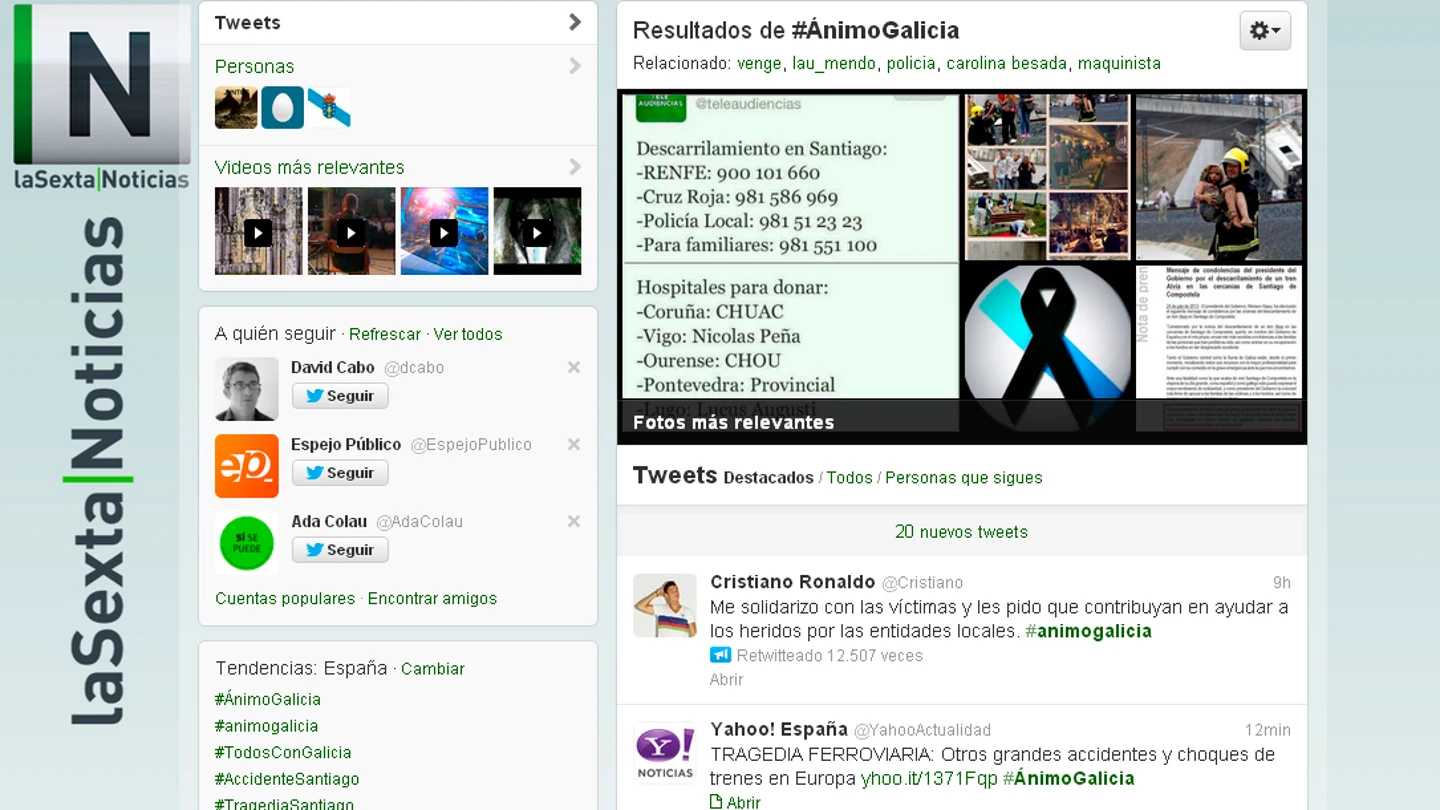 Las redes sociales muestran su apoyo a las víctimas Las redes sociales muestran su apoyo a las víctimas